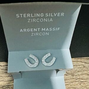 Sterling silver horseshoe earrings